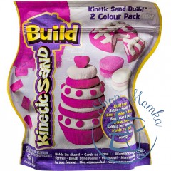 Песок для детского творчества - KINETIC SAND BUILD (белый - 227 г, розовый - 227 г)