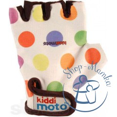 Перчатки детские Kiddi Moto белые в цветной горошек, размер S на возраст 2-4 года
