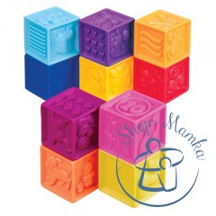 Развивающие силиконовые кубики - ПОСЧИТАЙ-КА! (10 кубиков,  в сумочке)