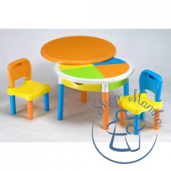 Комплект tega круглый стол+2 стула mt-002 692f multicolor