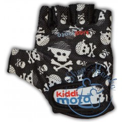Перчатки детские Kiddi Moto чёрные с черепами, размер S на возраст 2-4 года