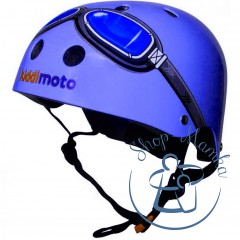Шлем детский Kiddi Moto очки пилота, синий, размер M 53-58см