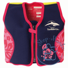 Плавательный жилет Konfidence Original Jacket, Цвет: Navy/Pink/Hibiscus, M/ 4-5 г (KJ05-B-05)